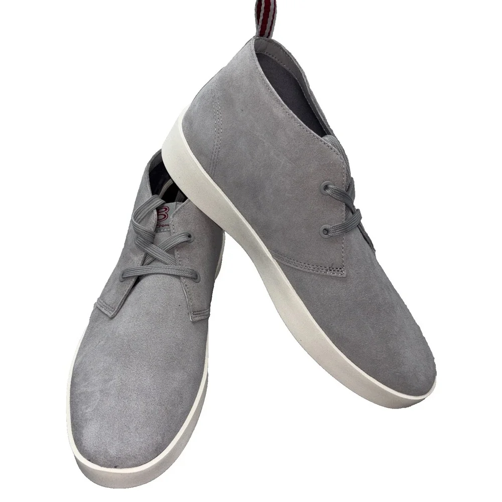 Ben Sherman Thames Chukka Boots Mens 9.5 Grey New Suede Mid Top BSMTHAMS-0985